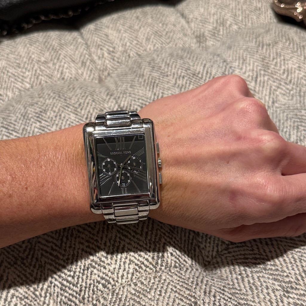 Michael Kors Silver And Black Unisex Watch